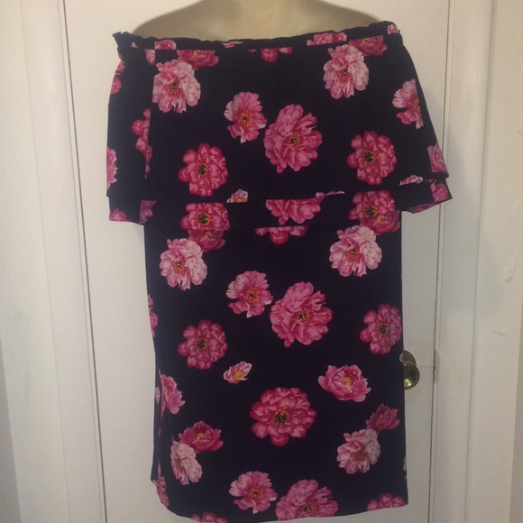 Mud Pie Floral Print Off The Shoulder Dress - Picture 6 of 9